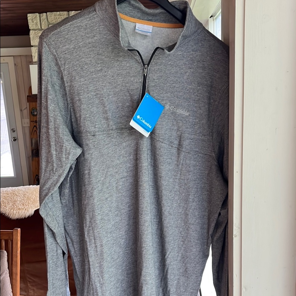 Columbia Heather Gray Quarter-Zip Top